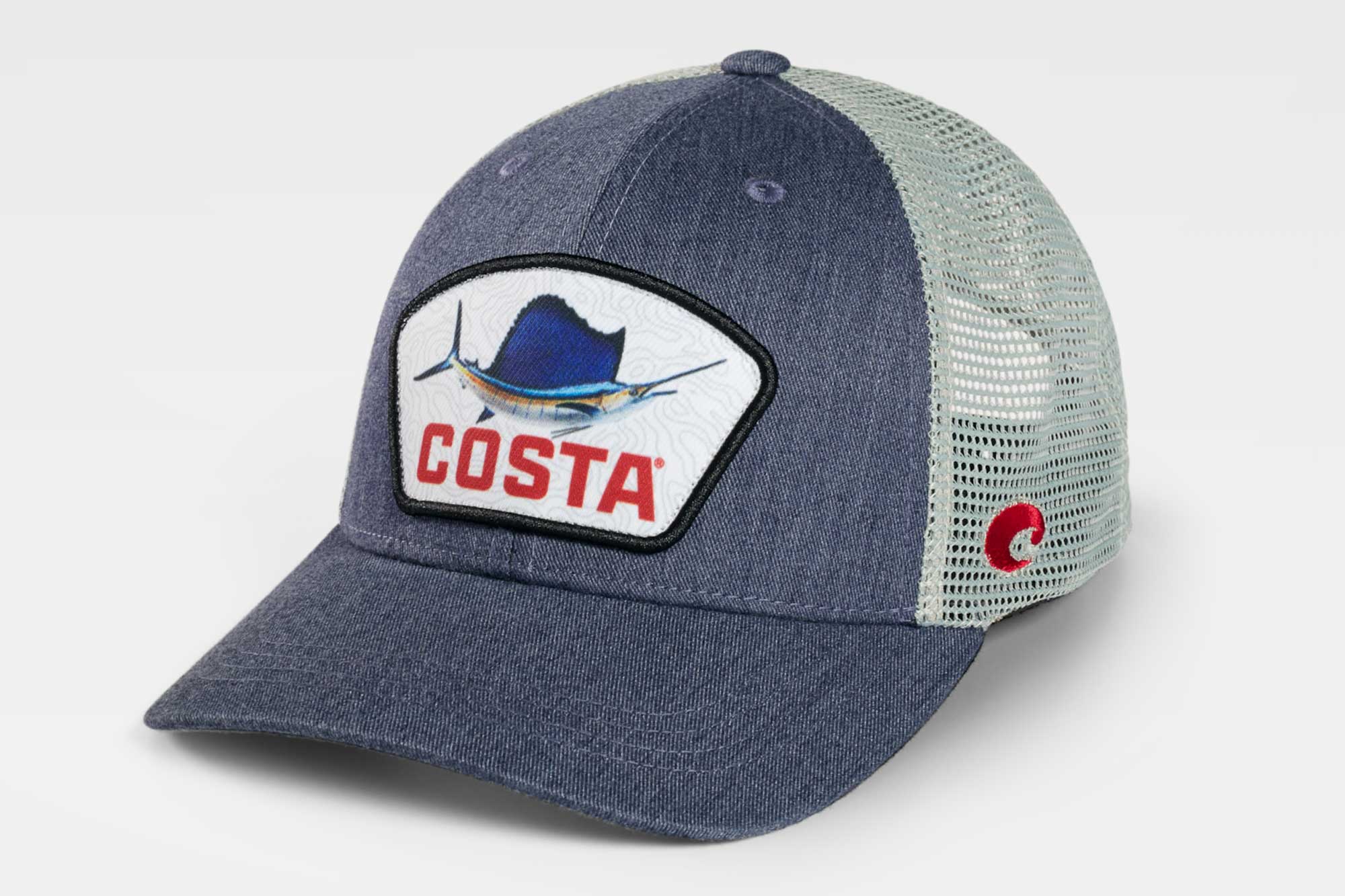 ついに再入荷 コスタデルメール Costa Del Mar メンズ キャップ 帽子 Xl Fit Topo Patch Trucker Hat Blue Sailfish 大人気 Lovemesomegadgets Com