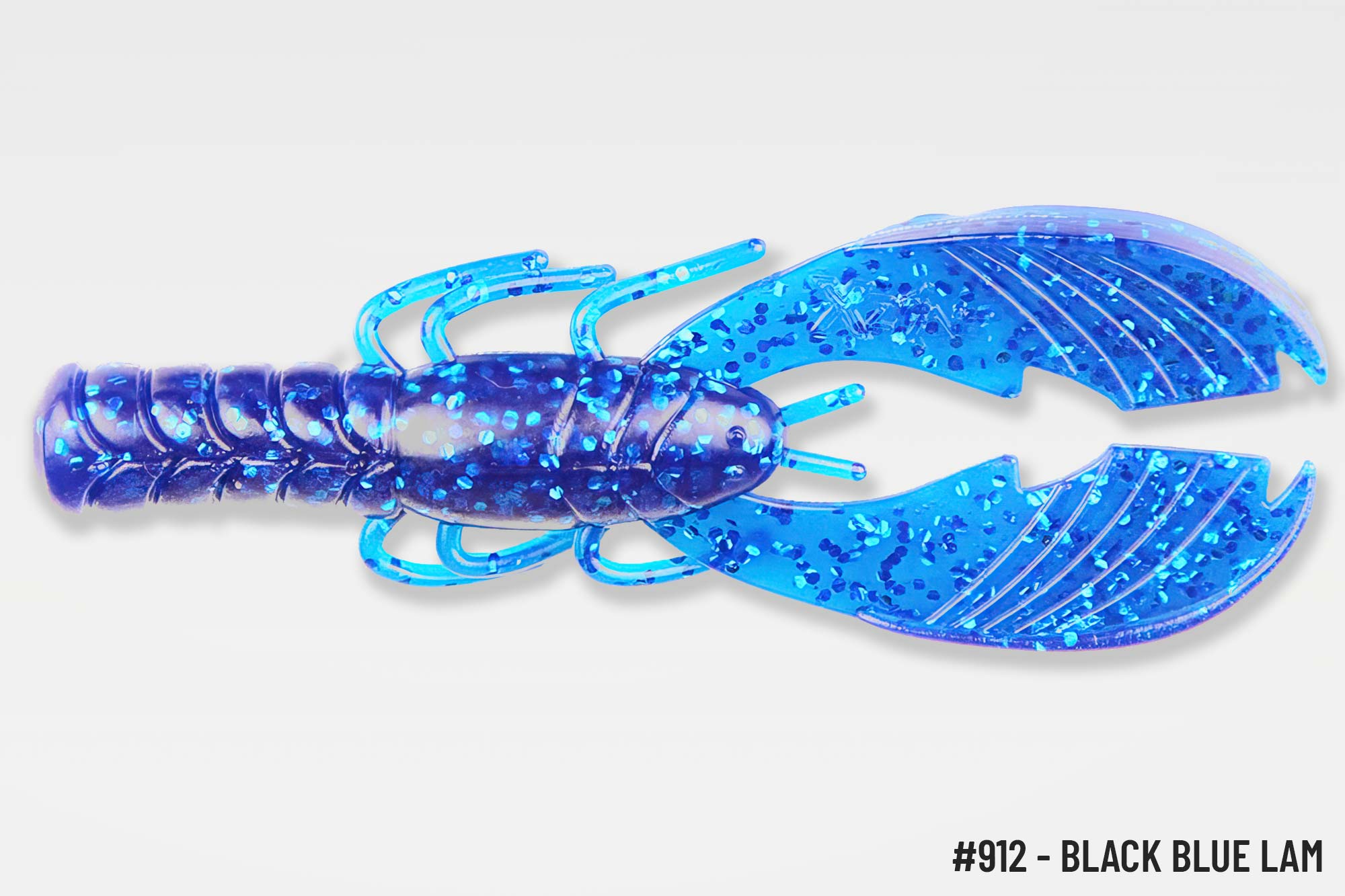 x Zone Lures Muscle Back Finesse Craw Black Blue Laminate / 3.25